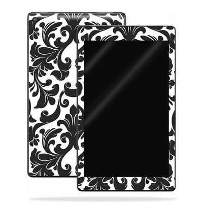 MightySkins Skin Compatible with Amazon Kindle Fire HD 10 (2017) - Black Damask | Protective, Durable, and Unique Vinyl Decal wrap Cover | Easy to Apply, Remove, and Change Styles | Made in The USA