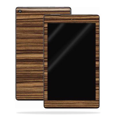 MightySkins Skin Compatible with Amazon Kindle Fire HD 10 (2017) - Dark Zebra Wood | Protective, Durable, and Unique Vinyl Decal wrap Cover | Easy to Apply, Remove | Made in The USA