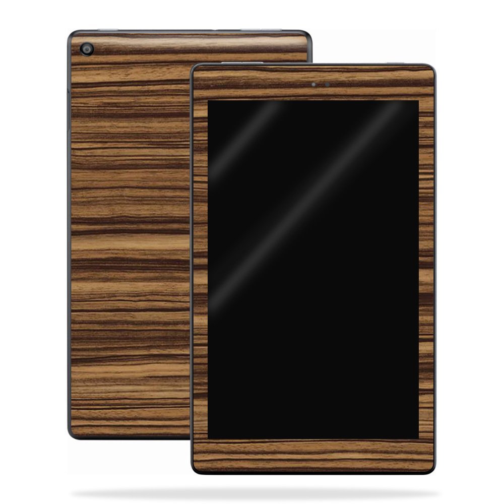 MightySkins Skin Compatible with Amazon Kindle Fire HD 10 (2017) - Dark Zebra Wood | Protective, Durable, and Unique Vinyl Decal wrap Cover | Easy to Apply, Remove | Made in The USA