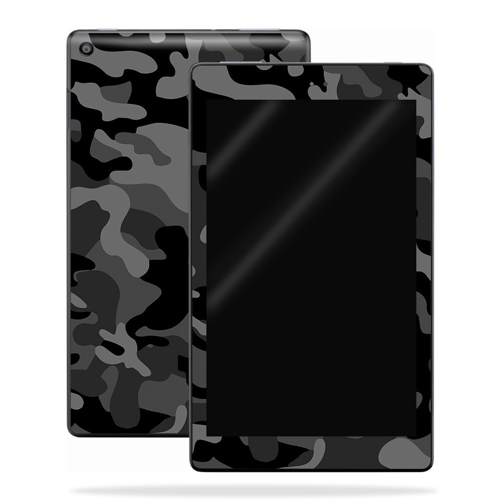 MightySkins Skin Compatible with Amazon Kindle Fire HD 10 (2017) - Black Camo | Protective, Durable, and Unique Vinyl Decal wrap Cover | Easy to Apply, Remove, and Change Styles | Made in The USA