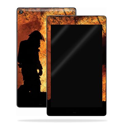 MightySkins Skin Compatible with Amazon Kindle Fire HD 10 (2017) - Fire Fighter | Protective, Durable, and Unique Vinyl Decal wrap Cover | Easy to Apply, Remove, and Change Styles | Made in The USA