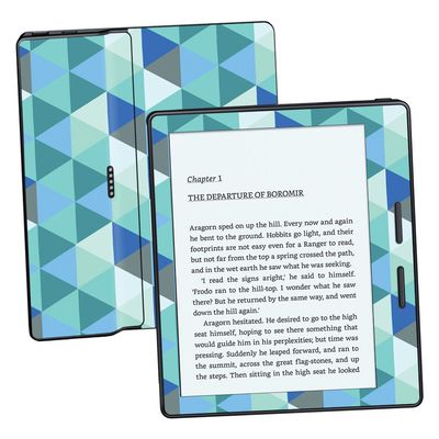 MightySkins Skin Compatible with Amazon Kindle Oasis 6" (8th Gen) - Blue Kaleidoscope | Protective, Durable, and Unique Vinyl Decal wrap Cover | Easy to Apply, Remove | Made in The USA