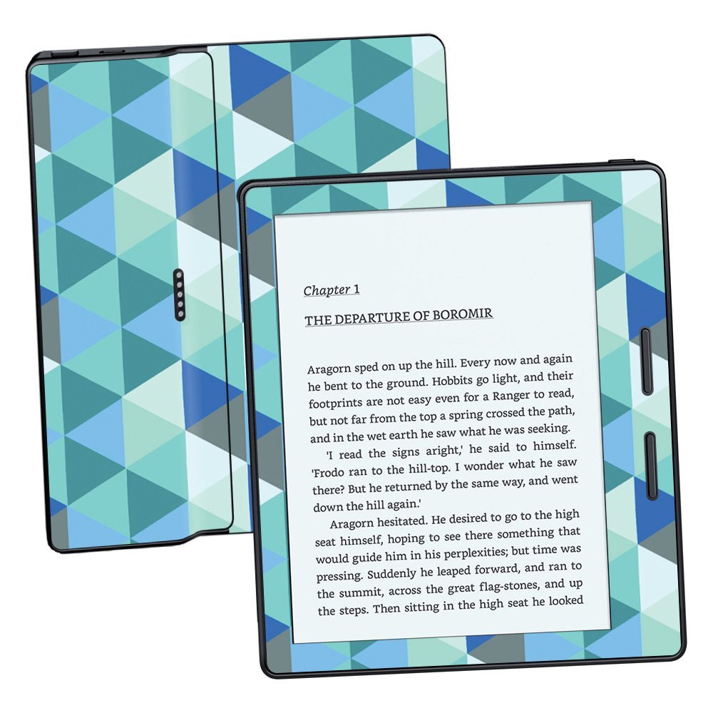 MightySkins Skin Compatible with Amazon Kindle Oasis 6" (8th Gen) - Blue Kaleidoscope | Protective, Durable, and Unique Vinyl Decal wrap Cover | Easy to Apply, Remove | Made in The USA