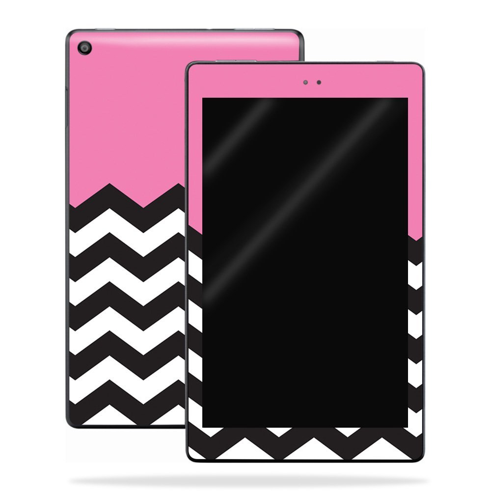 MightySkins Skin Compatible with Amazon Kindle Fire HD 10 (2017) - Pink Chevron | Protective, Durable, and Unique Vinyl Decal wrap Cover | Easy to Apply, Remove, and Change Styles | Made in The USA