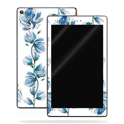 MightySkins Skin Compatible with Amazon Kindle Fire HD 10 (2017) - Blue Vines | Protective, Durable, and Unique Vinyl Decal wrap Cover | Easy to Apply, Remove, and Change Styles | Made in The USA