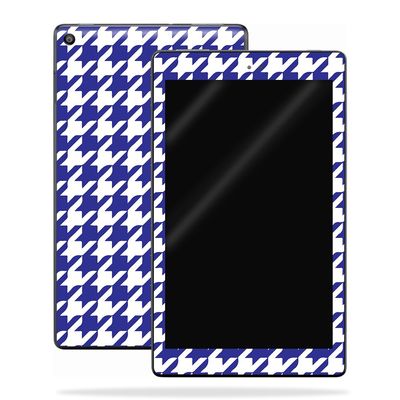 MightySkins Skin Compatible with Amazon Kindle Fire HD 8 (2017) - Blue Houndstooth | Protective, Durable, and Unique Vinyl Decal wrap Cover | Easy to Apply, Remove | Made in The USA