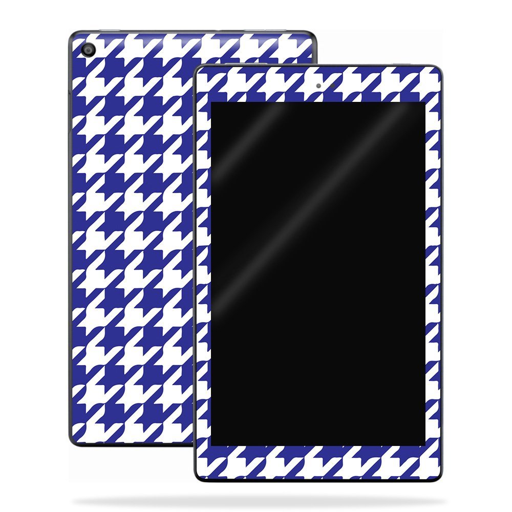 MightySkins Skin Compatible with Amazon Kindle Fire HD 8 (2017) - Blue Houndstooth | Protective, Durable, and Unique Vinyl Decal wrap Cover | Easy to Apply, Remove | Made in The USA
