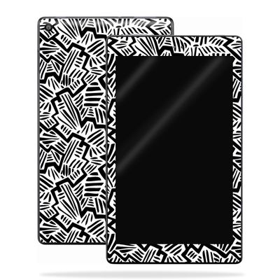 MightySkins Skin Compatible with Amazon Kindle Fire HD 10 (2017) - Abstract Black | Protective, Durable, and Unique Vinyl Decal wrap Cover | Easy to Apply, Remove, and Change Styles | Made in The USA