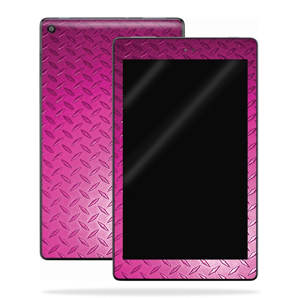 MightySkins Skin Compatible with Amazon Kindle Fire HD 8 (2017) - Pink Diamond Plate | Protective, Durable, and Unique Vinyl Decal wrap Cover | Easy to Apply, Remove | Made in The USA