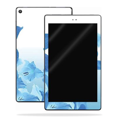 MightySkins Skin Compatible with Amazon Kindle Fire HD 8 (2017) - Blue Flowers | Protective, Durable, and Unique Vinyl Decal wrap Cover | Easy to Apply, Remove, and Change Styles | Made in The USA