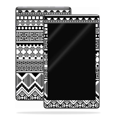 MightySkins Skin Compatible with Amazon Kindle Fire HD 10 (2017) - Black Aztec | Protective, Durable, and Unique Vinyl Decal wrap Cover | Easy to Apply, Remove, and Change Styles | Made in The USA