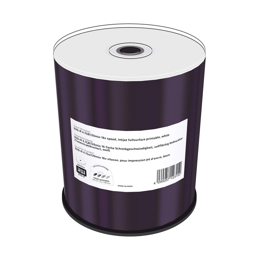 MEDIARANGE MR414 DVD+R 4.7GB 16x (100) Cake Box Ink Jet Printable