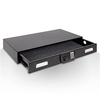 SnapSafe Under Bed Safe, Large Under Bed Gun Safe for Firearms, Ammunition and Valuables Fits in Trunk of Small SUVs Easy Access, Out of Sight, Space Saving Black, 40 x 6 x 22 Inches
