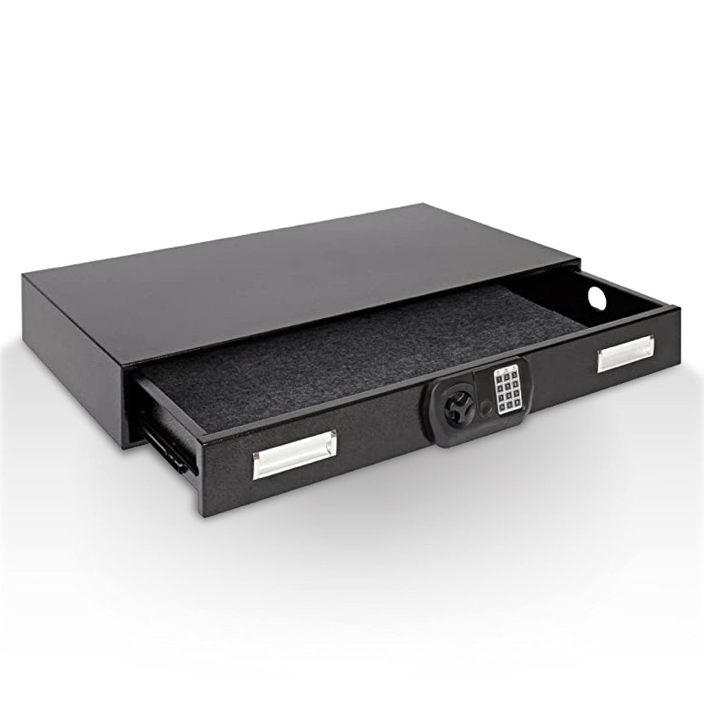 SnapSafe Under Bed Safe, Large Under Bed Gun Safe for Firearms, Ammunition and Valuables Fits in Trunk of Small SUVs Easy Access, Out of Sight, Space Saving Black, 40 x 6 x 22 Inches