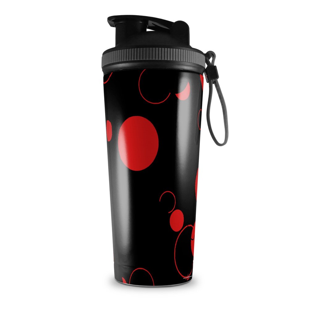 Skin Wrap Decal compatible with IceShaker 2nd Gen 26oz Lots of Dots Red on Black (SHAKER NOT INCLUDED)
