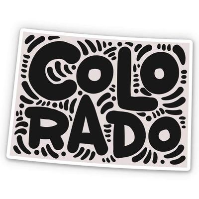 Colorado State Shape Cute Letters Native Local - 5" Vinyl Sticker - for Car Laptop I-Pad - Waterproof Decal