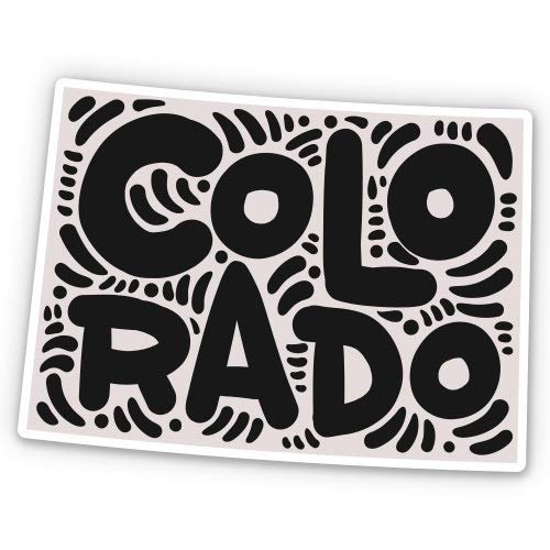 Colorado State Shape Cute Letters Native Local - 5" Vinyl Sticker - for Car Laptop I-Pad - Waterproof Decal