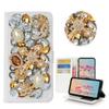 STENES Bling Phone Case Compatible with iPod Touch (6th Generation) Case - Stylish - 3D Handmade Bling Crystal Mask Cross Desgin Wallet Credit Card Slots Fold Media Stand Leather Cover - Gold view 1