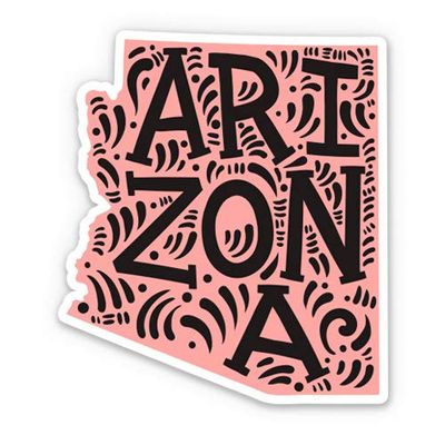 Arizona State Shape Cute Letters Native Local - 12" Vinyl Sticker Waterproof Decal