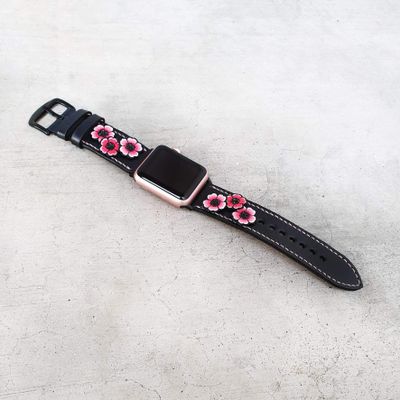 Apple watch series 5, Applique Basic Style Apple Watch Band 38mm 40mm 42mm 44mm Series 5, Series 4,Series 3 Series 2 Series 1,Hand-Stitched Handmade Apple Watch Leather