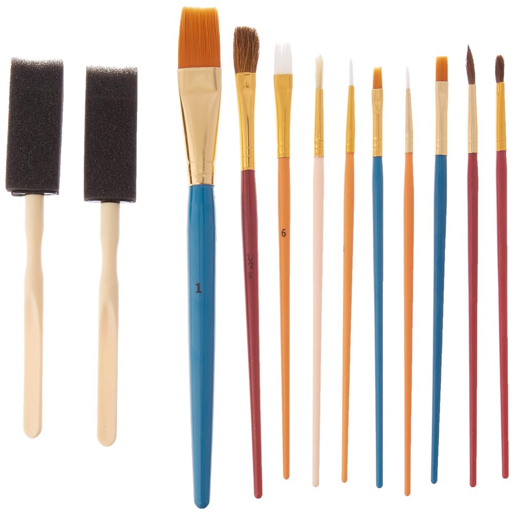 LINZER/AMERICAN BRUSH AM 1012S 12Piece Economy Artist Brush Set