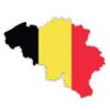 Belgium Map Flag Country Shape - 12" Vinyl Sticker Waterproof Decal view 1