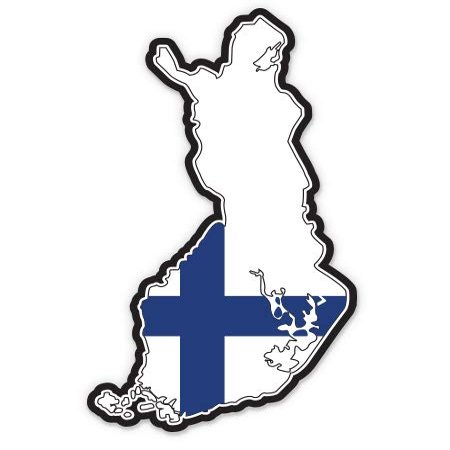 Finland Map Flag Country Shape - 12" Vinyl Sticker Waterproof Decal
