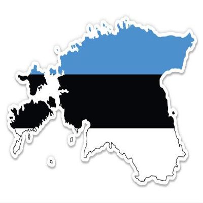 Estonia Map Flag Country Shape - 3" Vinyl Sticker - for Car Laptop I-Pad Phone Helmet Hard Hat - Waterproof Decal