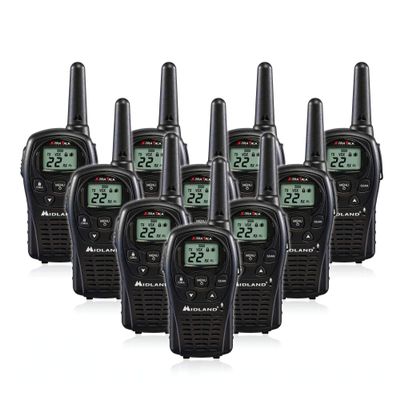 Midland LXT500VP3 FRS Two Way Radios - 10 Pack Bundle w/Chargers