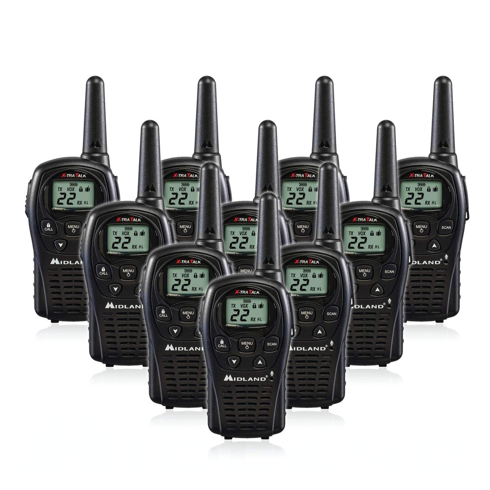 Midland LXT500VP3 FRS Two Way Radios - 10 Pack Bundle w/Chargers