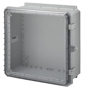 Mier Products 20x16x8 Polycarbonate air/dust/Water-Tight, Rust-Proof, NEMA 4X, Non-Metallic Enclosure with a Clear Door, Made in The USA