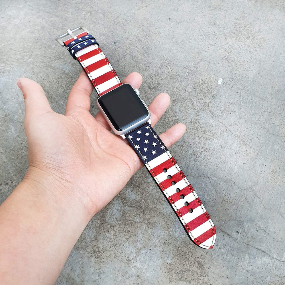 American Vintage Apple Watch Band 38mm 40mm 42mm 44mm,Series 5 Series 4 Series 3 Series 2 Series 1,Hand-Stitched Handmade Apple Watch Leather