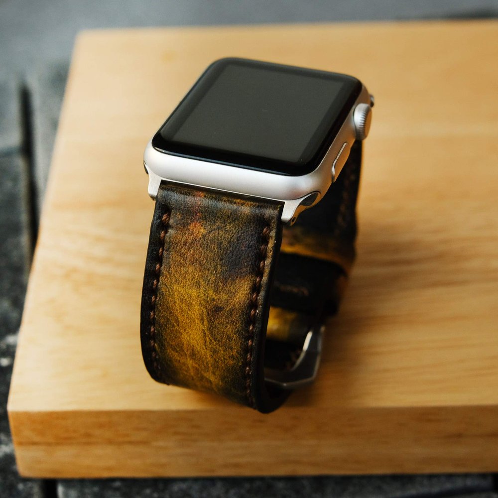 Apple Watch Band 38mm 40mm 42mm 44mm,Series 5 Series 4 Series 3 Series 2 Series 1,Hand-Stitched Handmade Apple Watch Leather