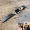 Custom Family Band Apple Watch Band 38mm 40mm 42mm 44m,Series 4 Series 3 Series 2 Series 1,Hand-Stitched Handmade Apple Watch Leather view 2