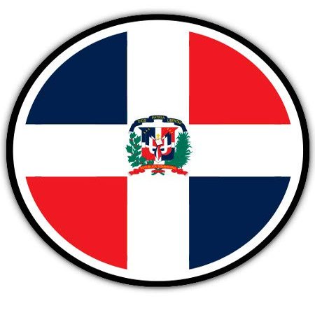 Dominican Republic Flag - 8" Vinyl Sticker - for Car Laptop I-Pad - Waterproof Decal