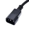 [2-Pack] Toptekits C14 to NEMA 5-15R Short Power Cord PC, Standard Computer Power Cord US 3 Prong NEMA 5-15R Female Socket to IEC320 C14 Power Cable,UL Listed (1ft/0.3m, 2-Pack) view 3