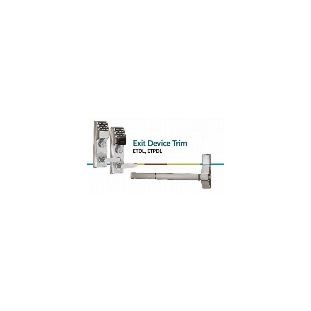 Alarm Lock ETDLS1G26DV99 Trilogy Exit Trim with Straight Lever for VD99 Satin Chrome Finish