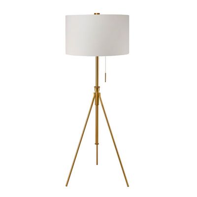 Hongville HV FLAMP 31171F SG Metal Base Adjustable Height Contemporary Floor Lamp, Gold