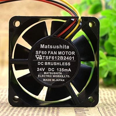 DirectNine Basics 6CM 24V 135MA 6025 Cooling Fan Cooler for MATSUSHITA SF60 FAN MOTOR TSF612B2401, 60 CFM, Desktop Compatible