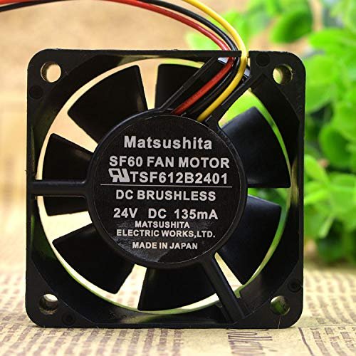DirectNine Basics 6CM 24V 135MA 6025 Cooling Fan Cooler for MATSUSHITA SF60 FAN MOTOR TSF612B2401, 60 CFM, Desktop Compatible