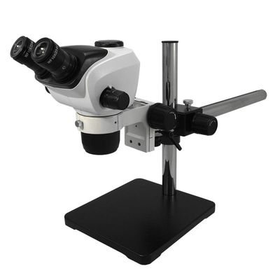 6.6X-51X WF Binocular Zoom Stereo Microscope + Boom Cross Arm Heavy Duty Stand 76mm Focus Rack 10X Adjustable High Eyepoint Eyepiece Professional Inspection SZ02050421 BoliOptics