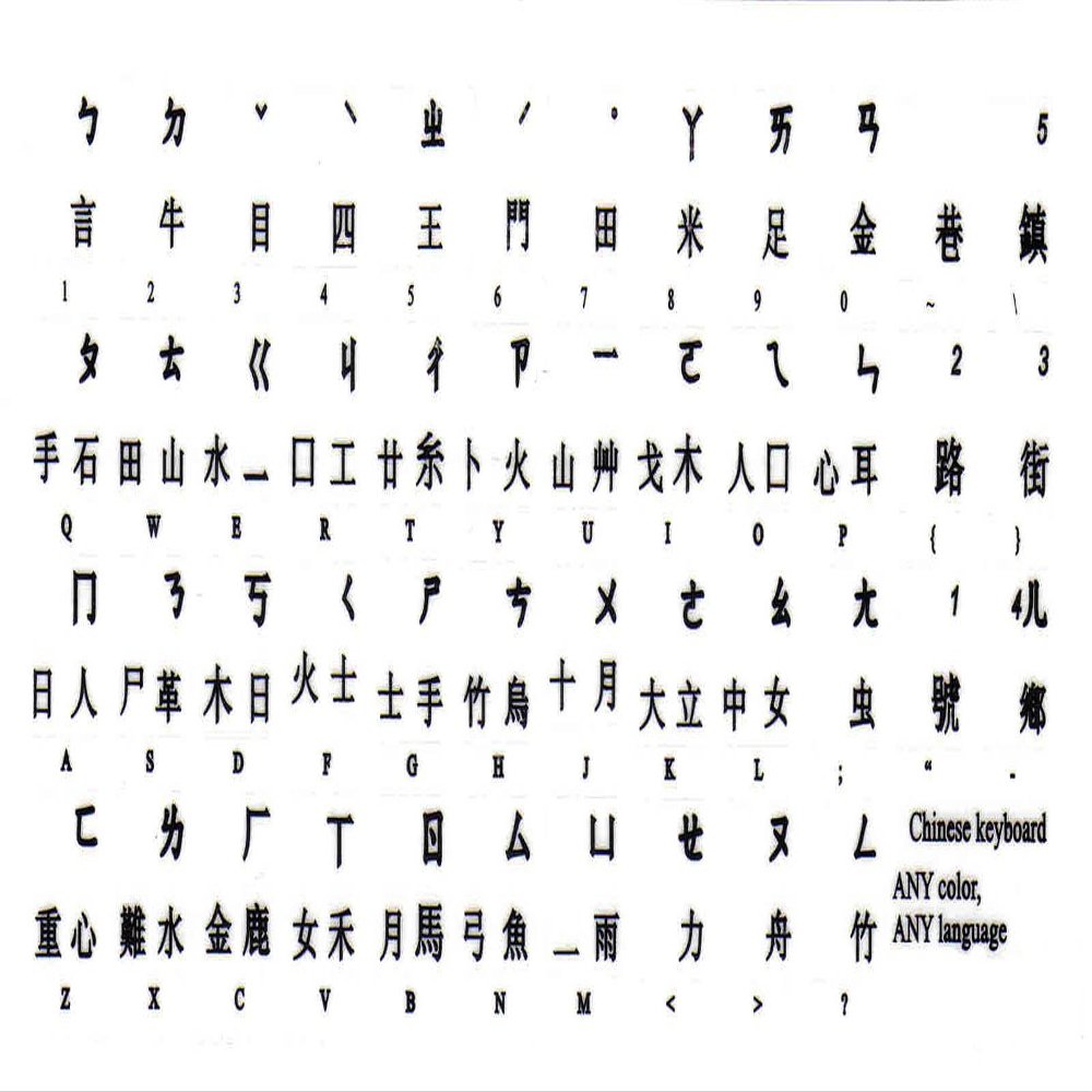 Online-Welcome Chinese Transparent Keyboard Sticker Black