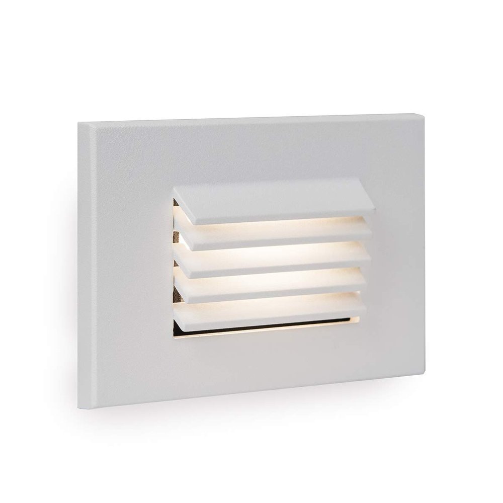 WAC Lighting WL-LED120F-AM-WT 277V Amber LED Horizontal Louvered Step and Wall Light, White