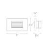 WAC Lighting WL-LED120F-AM-WT 277V Amber LED Horizontal Louvered Step and Wall Light, White view 3