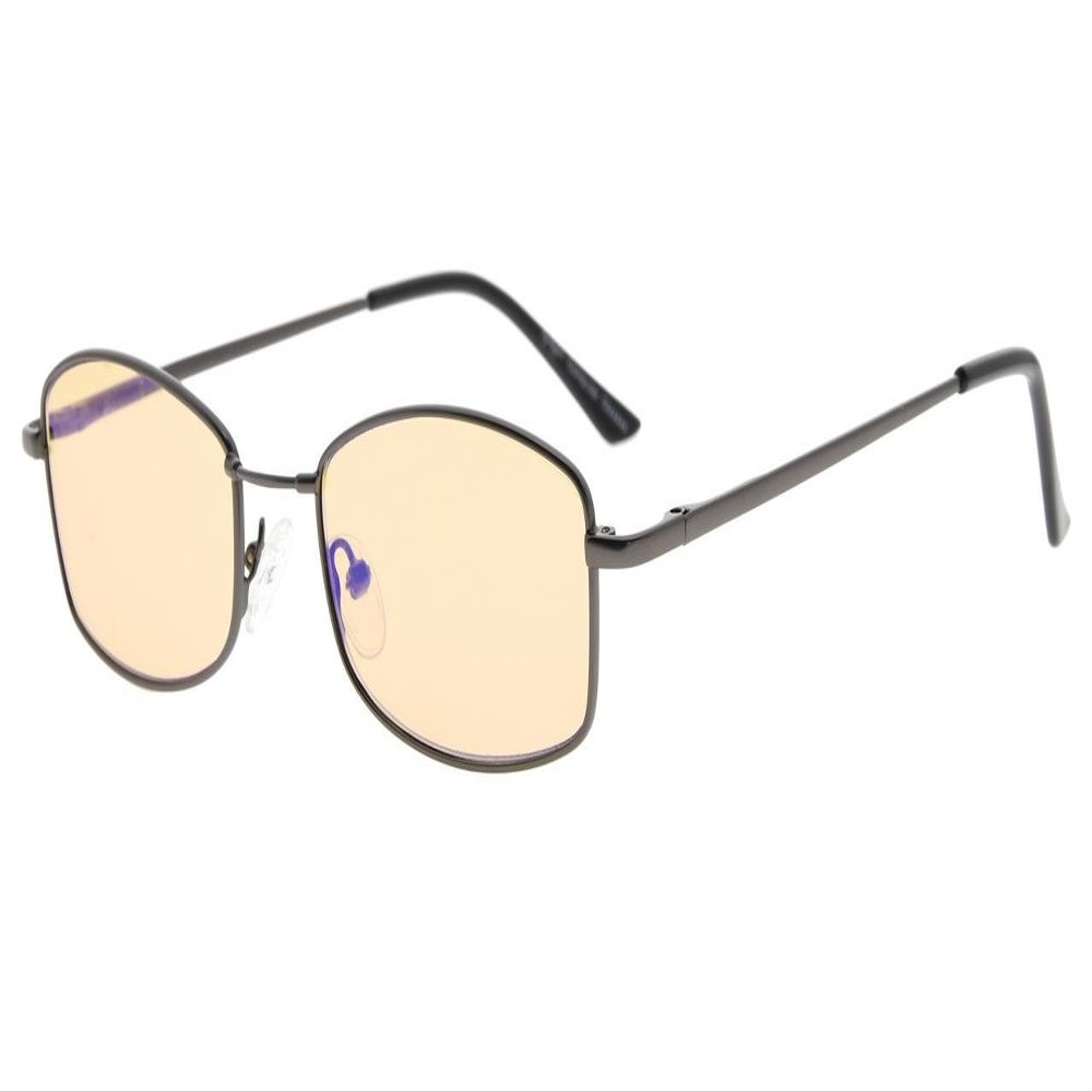 Eyekepper UV Production Amber Tinted Eyeglasses Women Bendable Bridge (Gunmetal,+2.00)