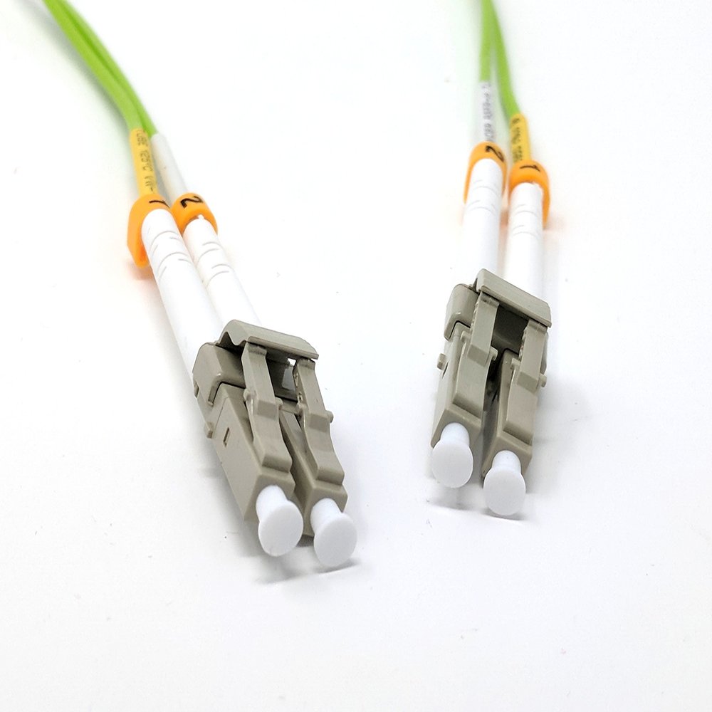 100 Meter 100Gb OM5 Multimode Duplex Fiber Optic Cable (50/125) - LC to LC - Lime Green