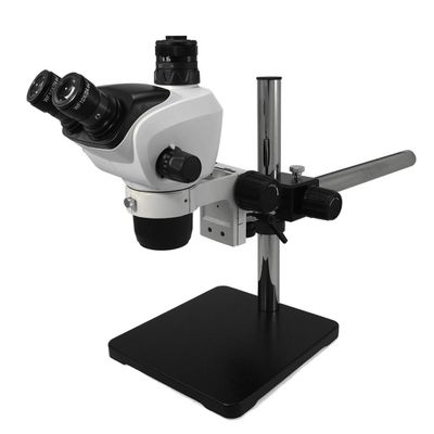 6.6X-51X WF Triinocular Zoom Stereo Microscope + Boom Cross Arm Stand 76mm E-Arm Focus Rack 10X Adjustable High Eyepoint Eyepiece Professional SZ02050431 BoliOptics