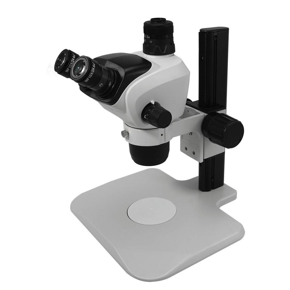 6.6X-51X WF Trinocular Zoom Stereo Microscope 76mm Track Stand 10X Widefield Adjustable High Eyepoint Eyepiece Inspection Dissecting Professional SZ02050031 BoliOptics