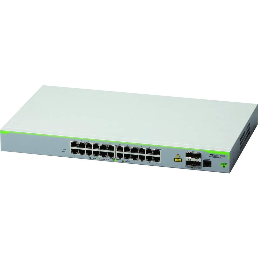 ALLIED TELESIS Centrecom FS980M/28 - Switch - 28 Ports - Managed - Rack-Mountable - White
