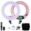 Yidoblo 18 inch LED Ring Light FE-480II Dimmable Lighting Kit with Phone Holder, Mirror, Tripod Stand, Remote Control and Carrying Case for Makeup, YouTube Vine Videos, Selfies, Portrait, Photos Pink view 1